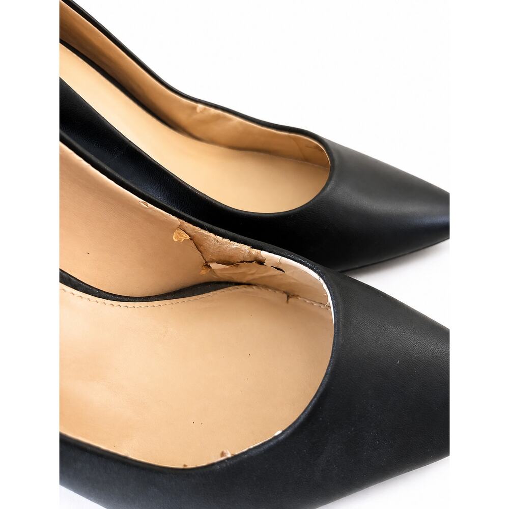 Vince Camuto Black High Heels Size 7.5 Staple Stilettos Pointed Toe Pumps 90s - Picture 3 of 3